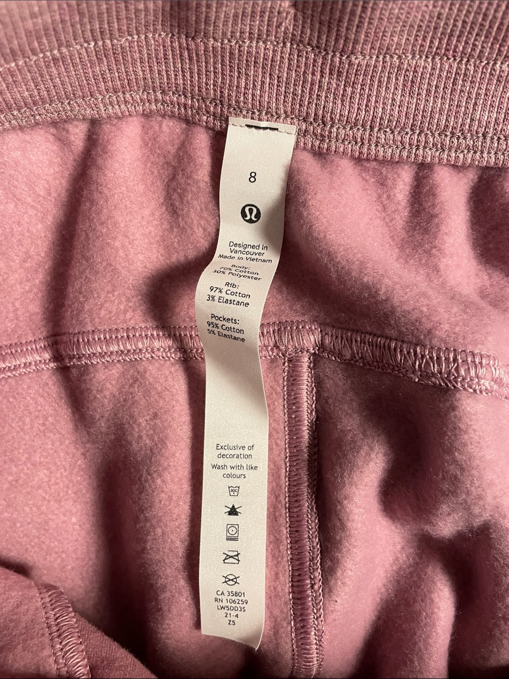lululemon Scuba HR Mauve Pink Jogger Sweatpants NWT, size 8 - Picture 11 of 13